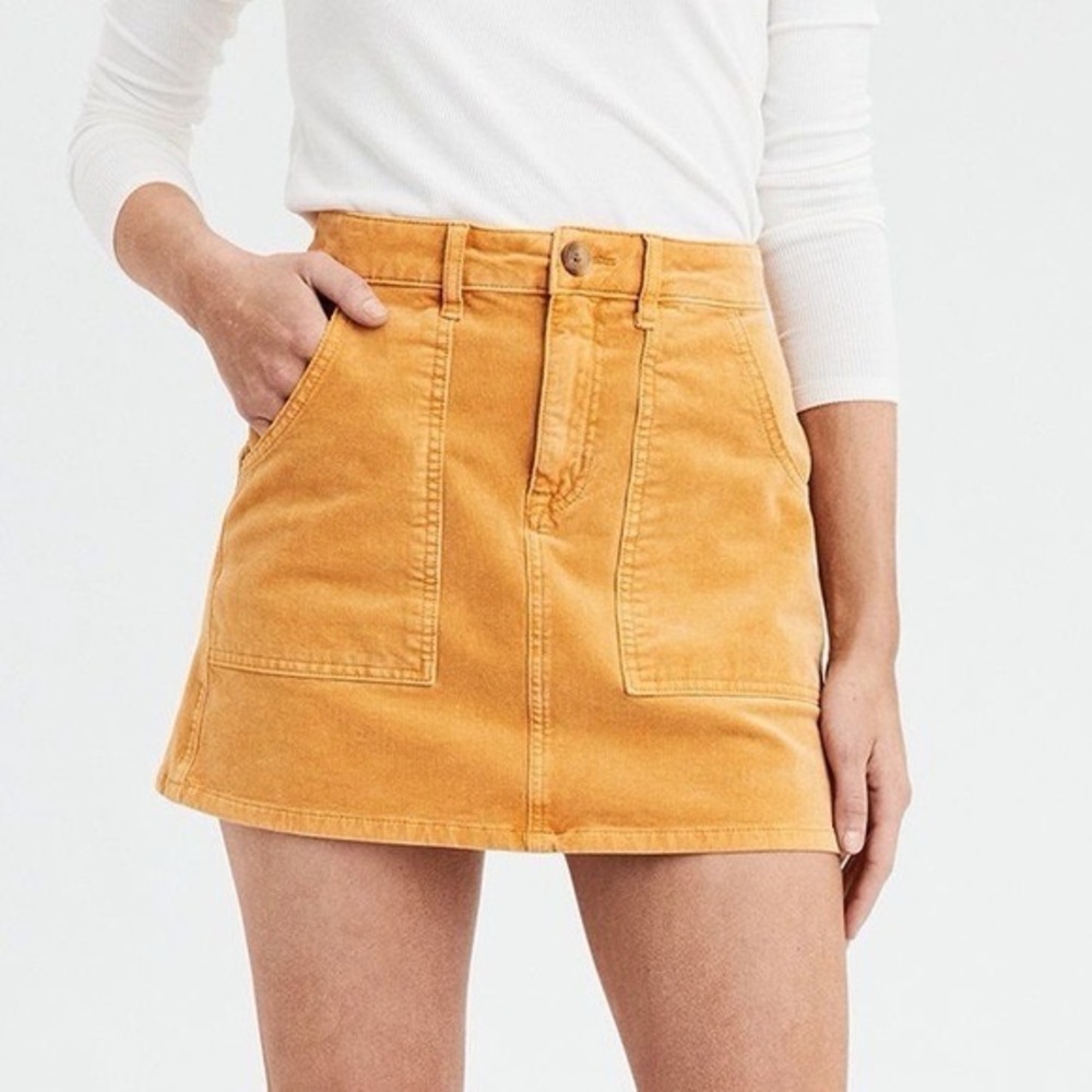 American eagle Golden yellow Tan Women's corduroy mini Skirt 2 for $20